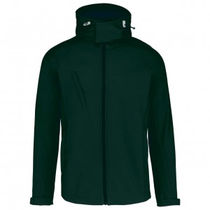 Kariban f�rfi kapucnis softshell dzseki, Bottle Green